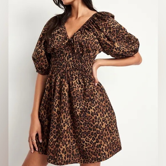 Old Navy Brown Leopard Mini Dress - Picture 1 of 3
